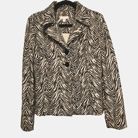 Charter Club Zebra Print Blazer Jacket – Size Medium - Picture 1 of 7
